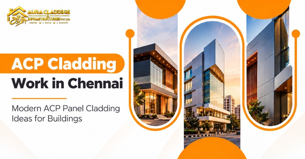 Modern ACP panel cladding design for a commercial building in Chennai